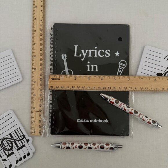 Songwriter Lyrics Ideas Desk Set Music Notebook Pens Notepads - Picture 7 of 10